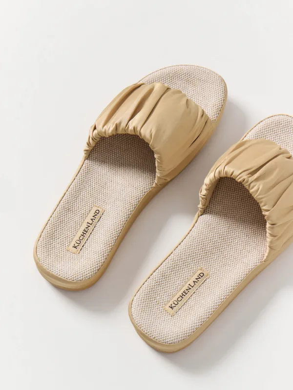 Әйелдер тәпішкелері, үйге арналған, өлшемі 36-37, полиэстер/мақта, сарғылт-қоңыр, Everleigh, image-2