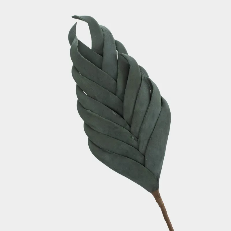 Ветка декоративная, 71 см, пластик/бумага, Зеленые листья, Tropical decor, image-1