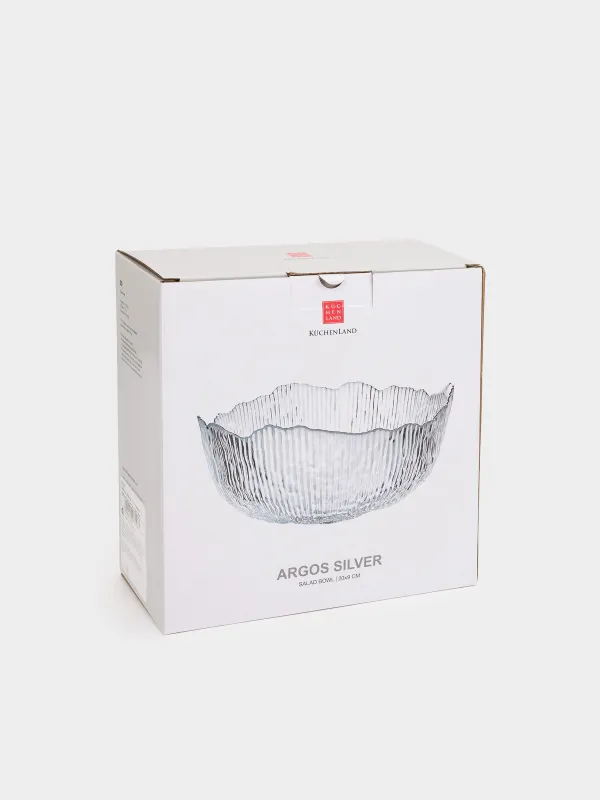 Салат ыдысы, 20х9 см, 1,3 л, шыны Р, күміс жиектері бар, Argos silver, image-4