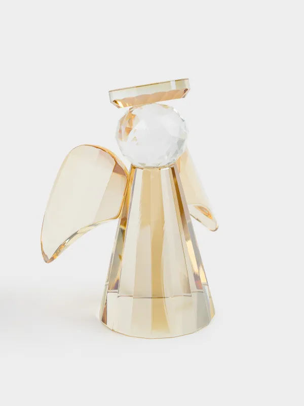 Статуэтка, 11 см, кристальное стекло, янтарная, Ангел, Angel figurine, image-1