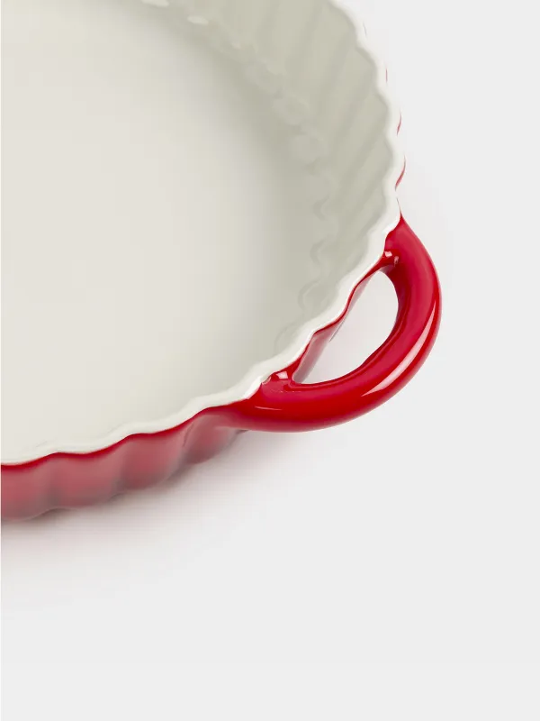 Пісіруге арналған ыдыс, 25 см, керамика, дөңгелек, қою қызыл, Cakes gradient, image-6