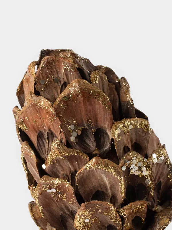 Шырша ойыншығы, 15 см, шырша бүршігі/пластик, алтын қоңыр, Жылтырақтары бар шырша бүршігі, Pine christmas, image-2