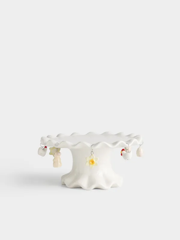 Блюдо на ножке, 22х9 см, с подвесками, Пасхальный микс, Natural Easter, image-0