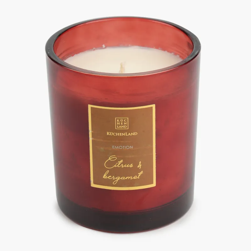 Шам хош иісті, шам ұстағышта. Хош иіс: жоғарғы ноталар - апельсин, бергамот; орташа ноталар -грейпфрут, ақгүл; негізгі ноталар - мускус. Өлшемі: 8х9 см.Материал: пальма балауызы, шыны. Балалардың қолы жетпейтін жерде сақтаңыз. Жанғыш заттардың жанында жақпаңыз.