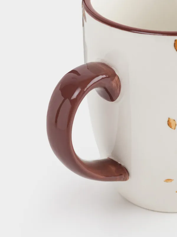 Саптыаяқ, 330 мл, керамика, ақ-қоңыр, Шарф таққан кірпілер, Forest hedgehogs, image-2