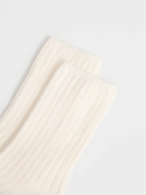 Әйелдер шұлықтары, өлшемі 36-38, қырлы, полиэстер/спандекс, сүт түстес, Pleasantly, image-2