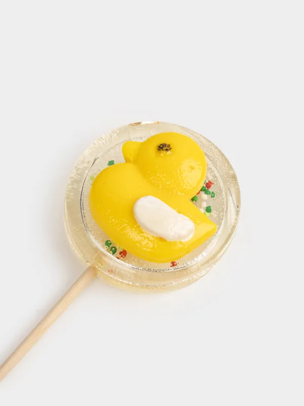 Мұз кәмпит, 40 гр, сылдырмақ, таяқшада, изомальт, сары, Үйрек, Sweet life, image-5