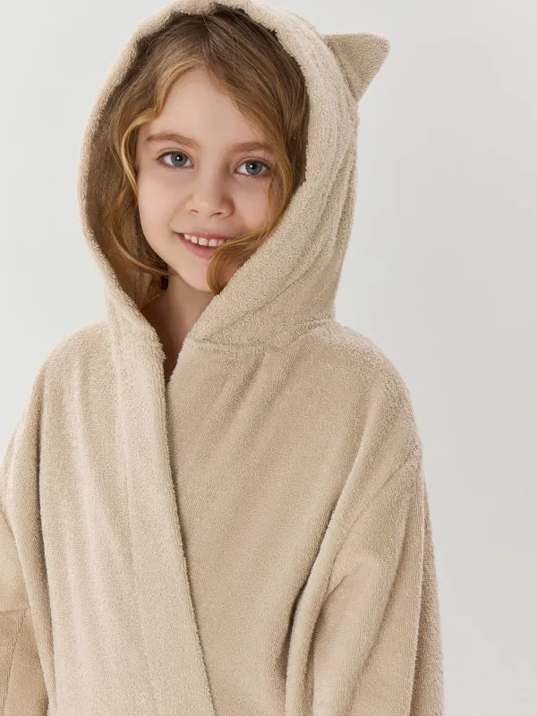 Халат детский, бежевый, Ушки, Teddy, image-7