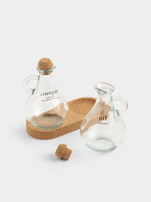 Набор для масла и уксуса, на подставке, Clear cork, image-2