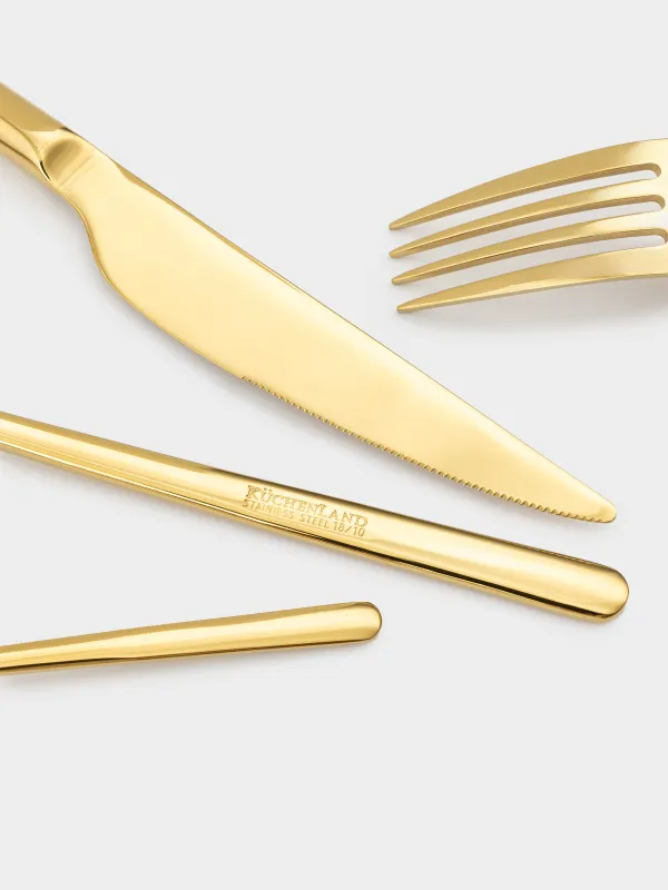 Ас құралдары, 6 адам, 24 зат, болат, алтын түстес, Toscana gold, image-1