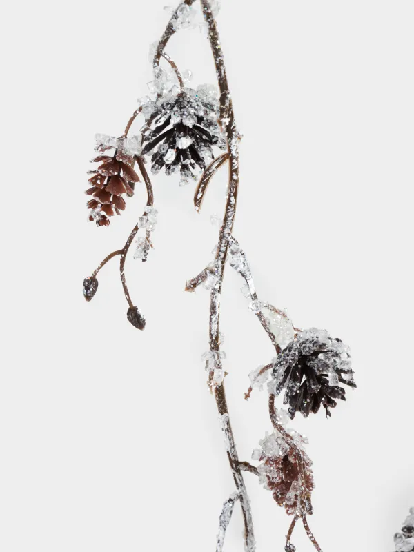 Ветка декоративная, 60 cм, Ледяная ветка с шишками, Conifer delice, image-3