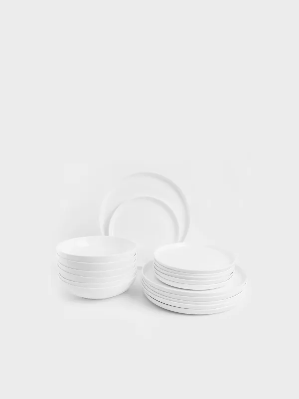 Түскі ас қызметі, 6 парсы, 18 пр, фарфор F, ақ, Ideal white, image-0