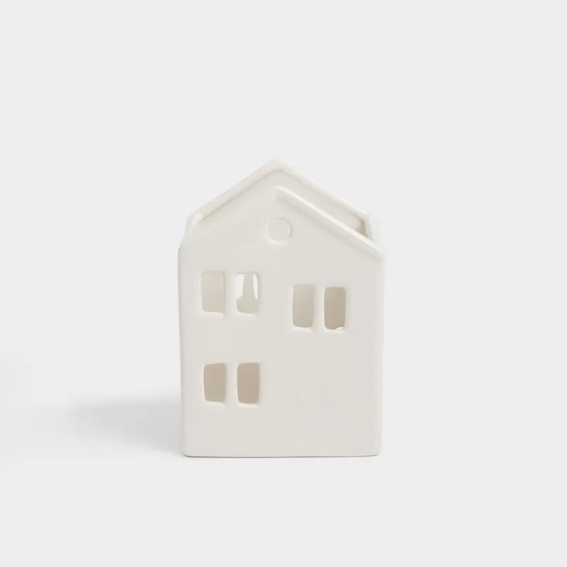 Ас үй керек-жарақтарын қоятын тұғырық, 15 см, керамика, ақ, Үй, House shape