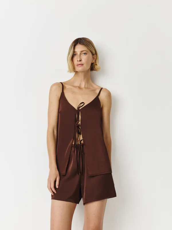 Әйелдер шорттары, үйге арналған, өлшемі S, полиэстер, қоңыр, Derin, image-1