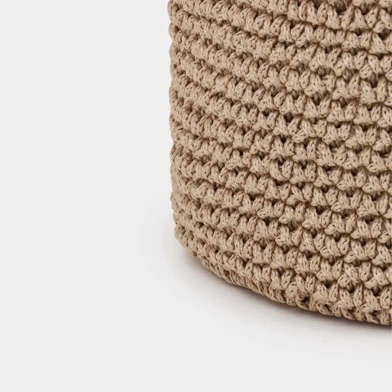 Сақтау себеті, 12х17 см, тоқылған, ұстағышы бар, полипропилен, дөңгелек, қоңыр, Bolsa, image-3