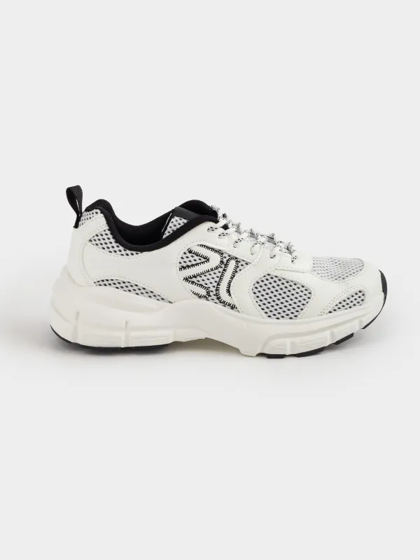 Әйелдер кроссовкалары, өлшемі 36, рюкзак қапшығы бар, полиэстер/ЭВА/ТПР, сұр-ақ, Rebeka, image-0