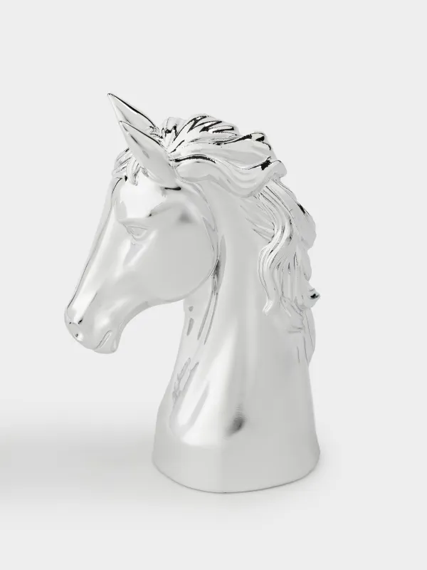Мүсінше, 8 см, полирезин, күміс, Жылқы, Horse silver, image-0