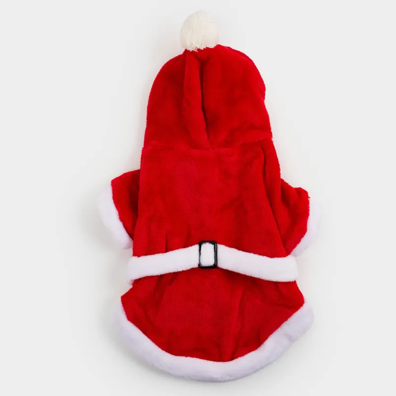 Жануарларға арналған костюм, 40 см, өлшемі L/XL, карнавал, полиэстер, қызыл, Санта, Christmas pet, image-4