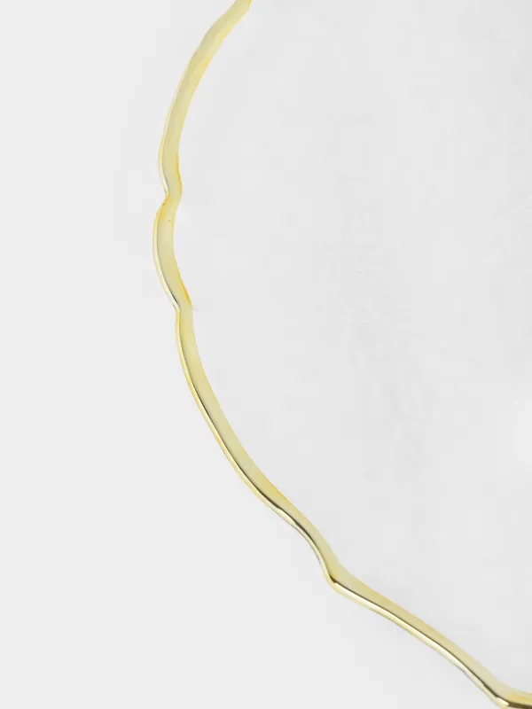 Қойылмалы тәрелке, 33 см, шыны, алтын жиегі бар, Nautilus gold, image-4