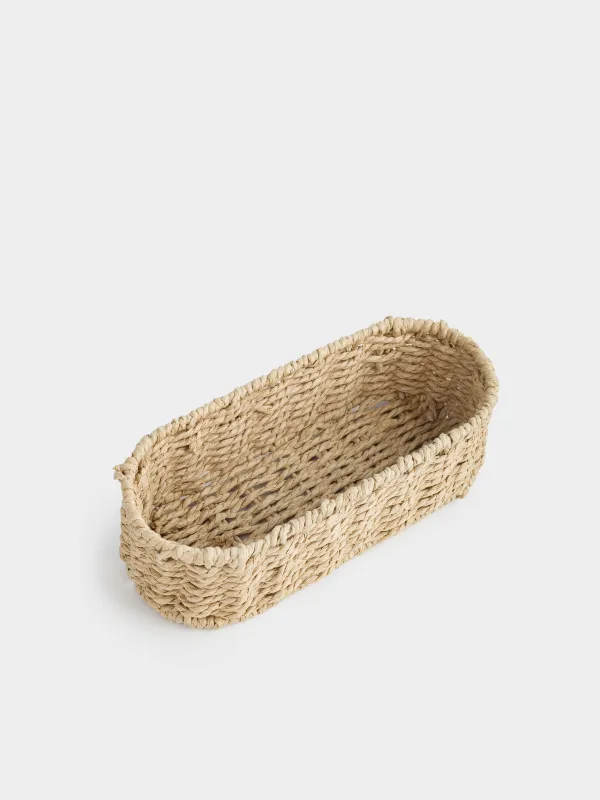 Корзина для столовых приборов, 25х10 см, плетеная, целлюлоза, овальная, Braided, image-2