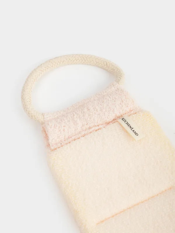 Набор для душа, 2 пр, мочалка-лента/мочалка-губка, нейлон/хлопок, бежевый, Unique spa, image-5