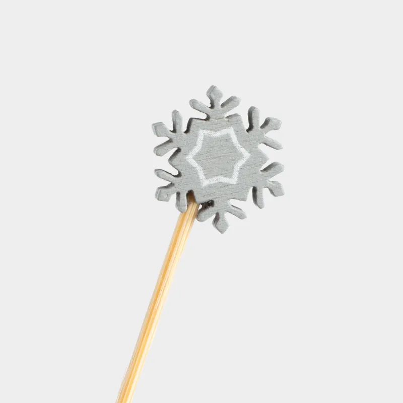 Канапе таяқшасы, 9 см, 20 дана, бамбук, күміс, Өрнегі бар Қар ұшқыны, Elegant details, image-2