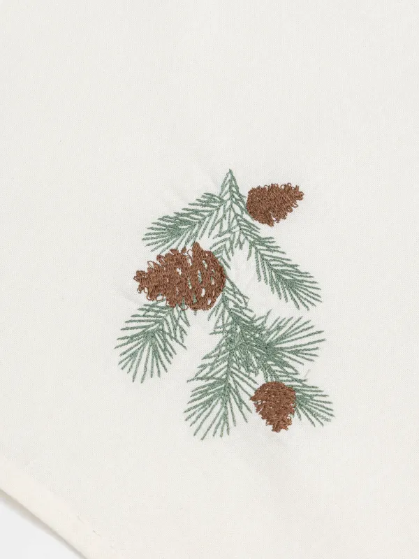 Асүйлік сүлгі, 40х60 см, 2 дана, мақта, сүтті/жасыл, Бұтақтағы шырша бүршіктері, Conifer, image-7