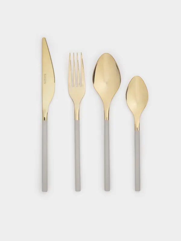 Ас құралдары, 6 адам, 24 зат, болат, алтын сарғылт-қоңыр, Milano, image-0