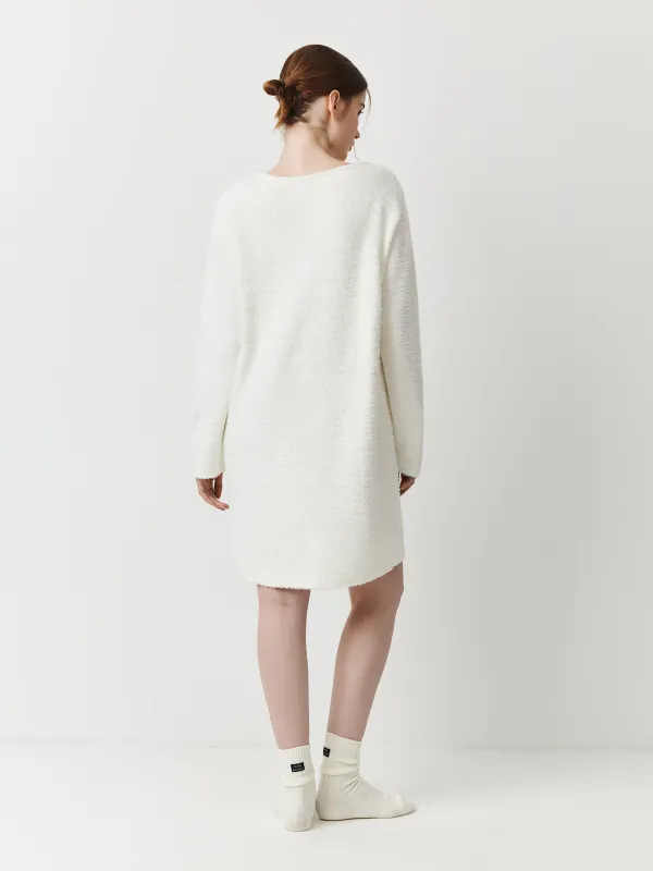 Әйелдер көйлегі, үйге арналған, мини, өлшемі S, ұзын жеңді, полиэстер, сүт түстес, Ami, image-5