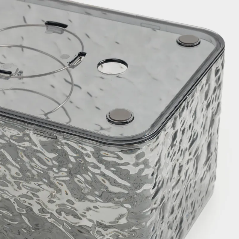 Қағаз майлықтарға арналған қорап, 19х12 см, серіппесі бар, пластик/металл, сұр, Renaissance clear, image-4