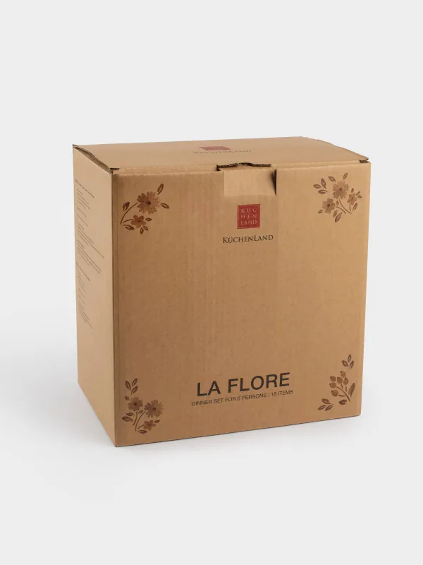 Сервиз обеденный, 6 перс, 18 пр, фарфор N, белый, Винтажные цветы, La flore, image-8