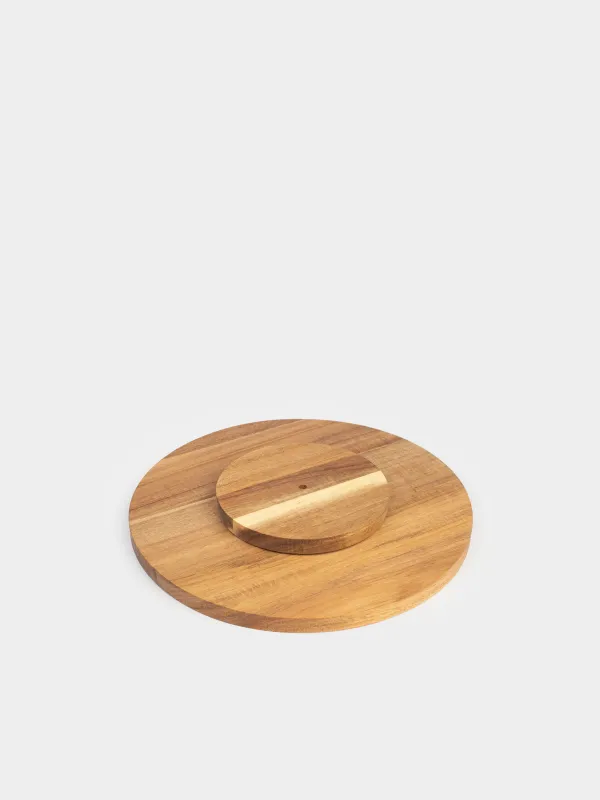 Дәмтатымдарға арналған табақ, 30 см, пиаласы бар, айналмалы, ағаш/фарфор P, Noble tree, image-4