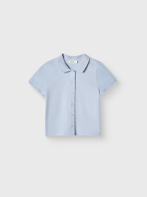 Әйелдер жейдесі, өлшемі XS, поло жағасы бар, мақта/полиэстер, көгілдір, Jerry, image-4