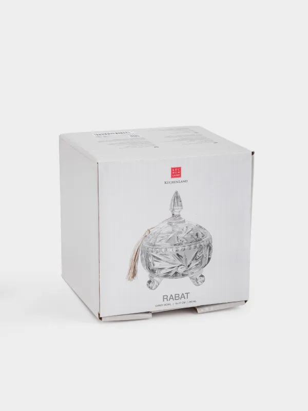 Конфетница, 15х11 см, 290 мл, с крышкой, с кисточкой, стекло Р, Rabat, image-5