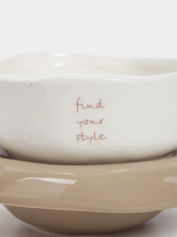 Пара чайная, 1 перс, 2 пр, 290 мл, керамика D, молочно-серая, в крапинку, Find your style, Delicia, image-1