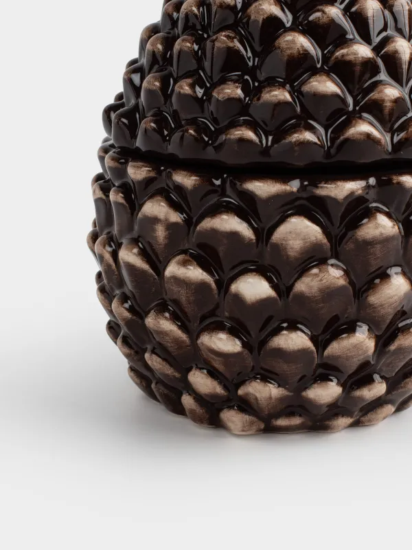 Емкость для хранения, 12х15 см, 490 мл, керамика D, коричневая, Шишка, Winter delice, image-2