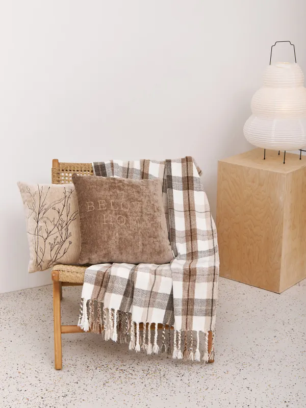 Сәндік жастық, 45х45 см, шенилл/барқыт, қоңыр, Beloved home, Chenill, image-3