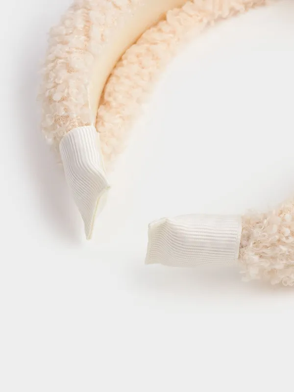 Шашқа арналған бау, 13х16 см, жасанды үлбір, сарғылт-қоңыр, Curled, image-2