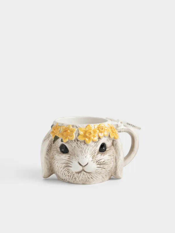 Саптыаяқ, 470 мл, керамика, сарғылт-қоңыр, Гүл шоқтарындағы қоян, Rabbit in narcis, image-0