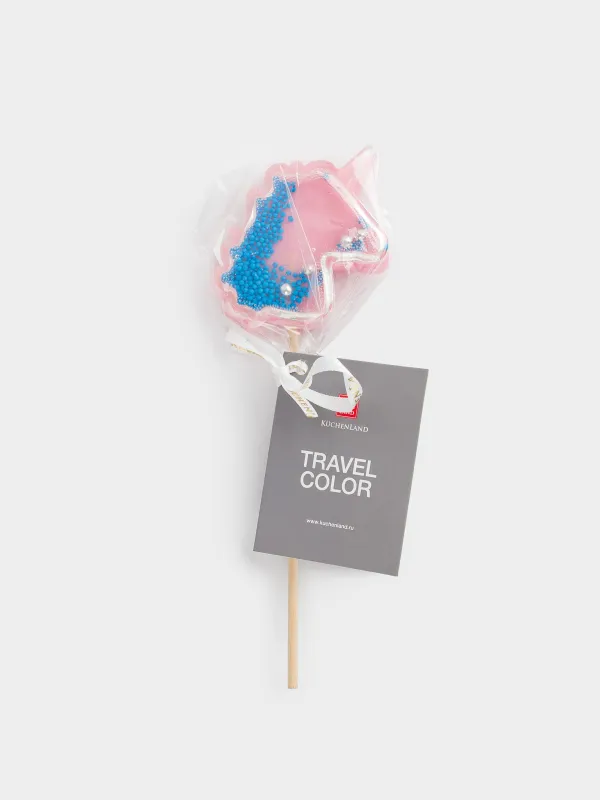 Мұз кәмпит, 30 гр, сылдырмақ, таяқшада, изомальт, қызғылт, Бір мүйізді, Unicorn, image-5