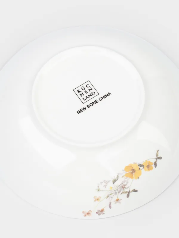 Сорпа тәрелкесі, 20х5 см, 780 мл, 2 дана, фарфор N, ақ, Сары гүлдер, Floweri, image-4