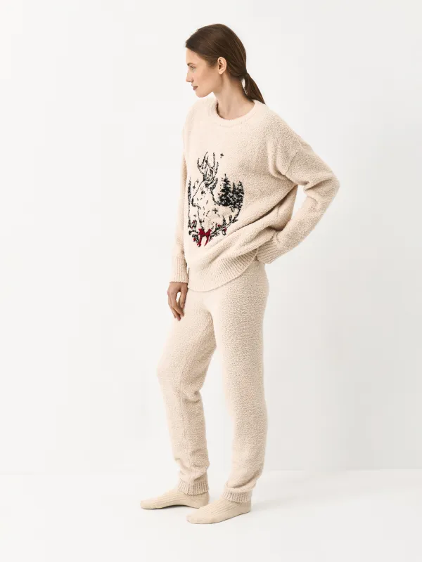 Әйелдерге арналған кеңжейде, үйге арналған, өлшемі L, полиэстер, сарғылт-қоңыр, Бұғы, Aimi, image-4