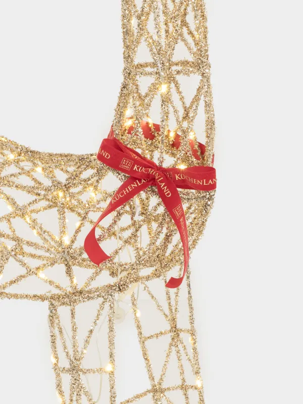 Мүсінше, жарықтандырылған, 50х125 см, металл, алтын, Бұғы, Deer sparks, image-3