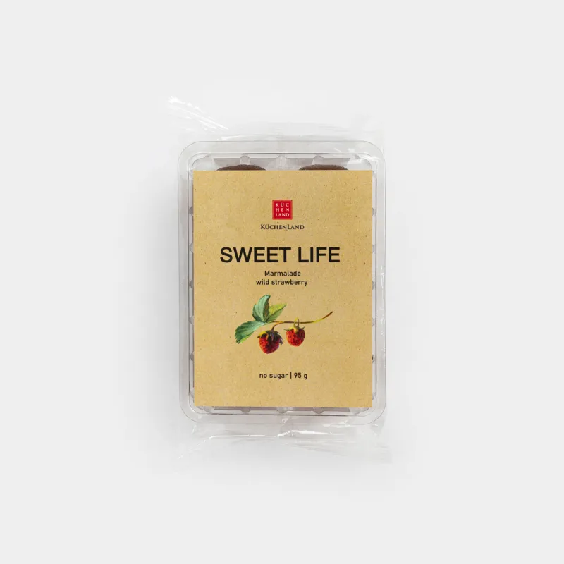 Мармелад, 95 гр, без сахара, желейно-фруктовый, формовой, Земляника, Sweet life