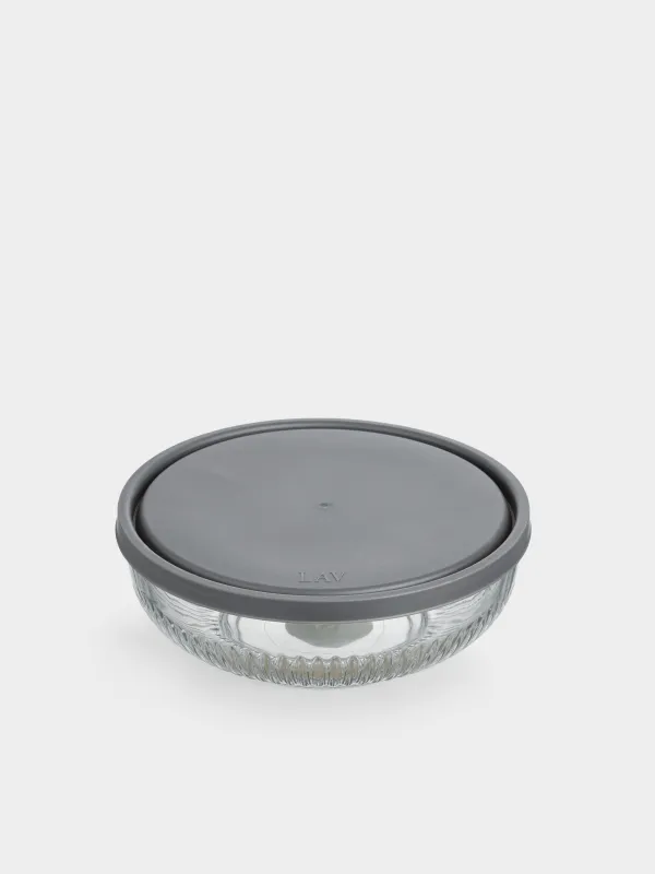 Салат ыдысы, 20х7 см, 1,4 л, қақпағы бар, шыны Р / пластик, Мадейра, image-1