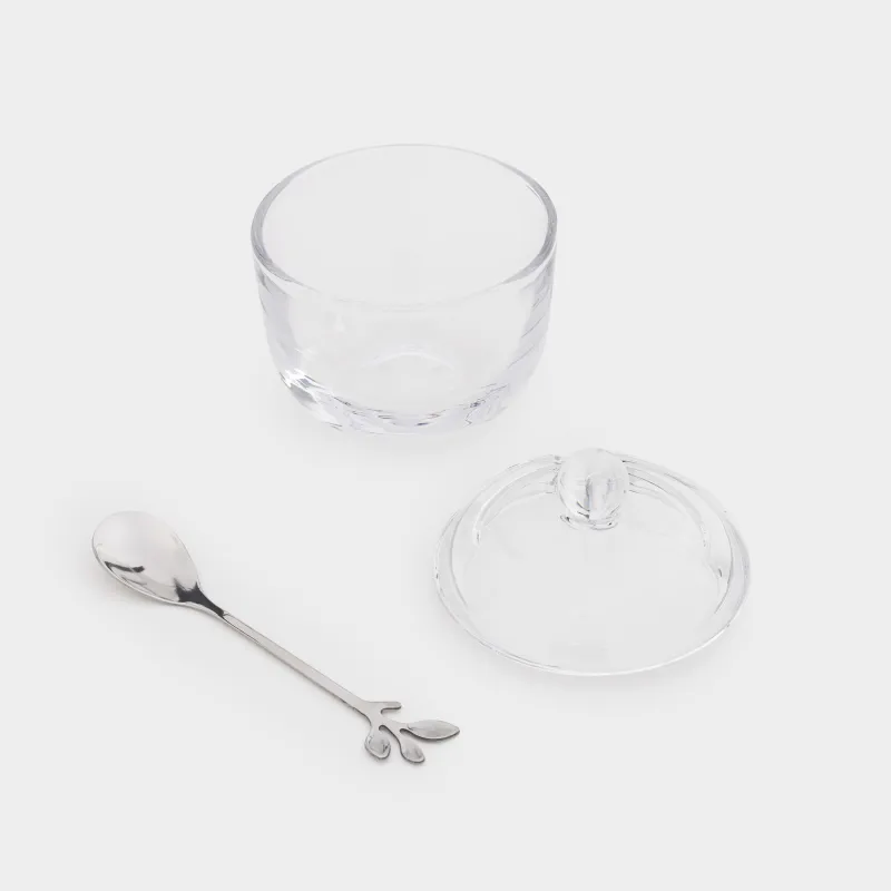 Қант ыдысы, 10 см, 130 мл, қасықпен, шыны/болат, Volo, image-2