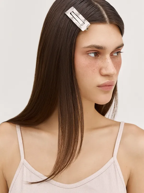 Заколка для волос, 6 см, металл, серебристая, Hairstyle, image-4