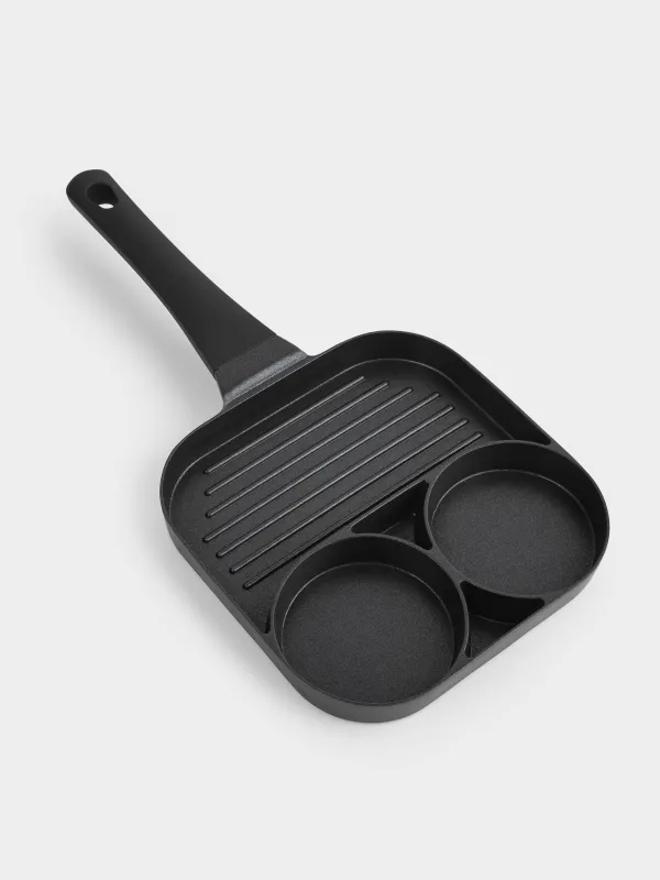 Гриль табасы, 18 см, 3 бөлім, жабыны бар, алюминий, шаршы, Action, image-3