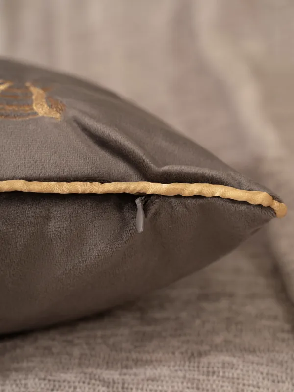 Сәндік жастық, 45х45, барқыт, сұр, Аралар, Honey, image-7