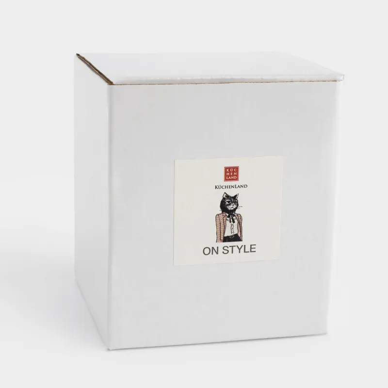 Саптыаяқ, 420 мл, фарфор N, ақ, костюмдегі мысық, On style, image-4